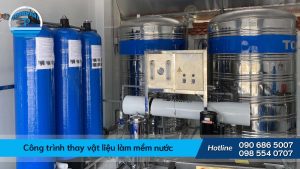 Công trình thay vật liệu làm mềm nước cho CTY sản xuất nước tinh khiết