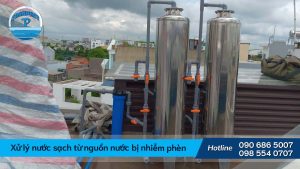 Công trình thay vật liệu làm mềm nước cho CTY sản xuất nước tinh khiết