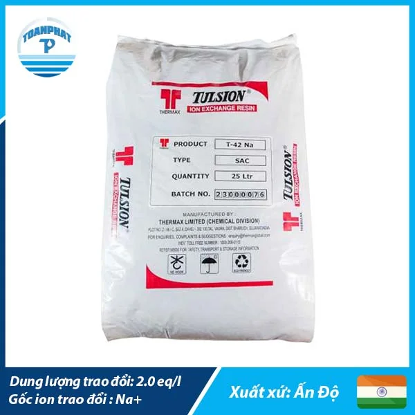 Hạt nhựa trao đổi ion THERMAX Ấn Độ T-42 Na
