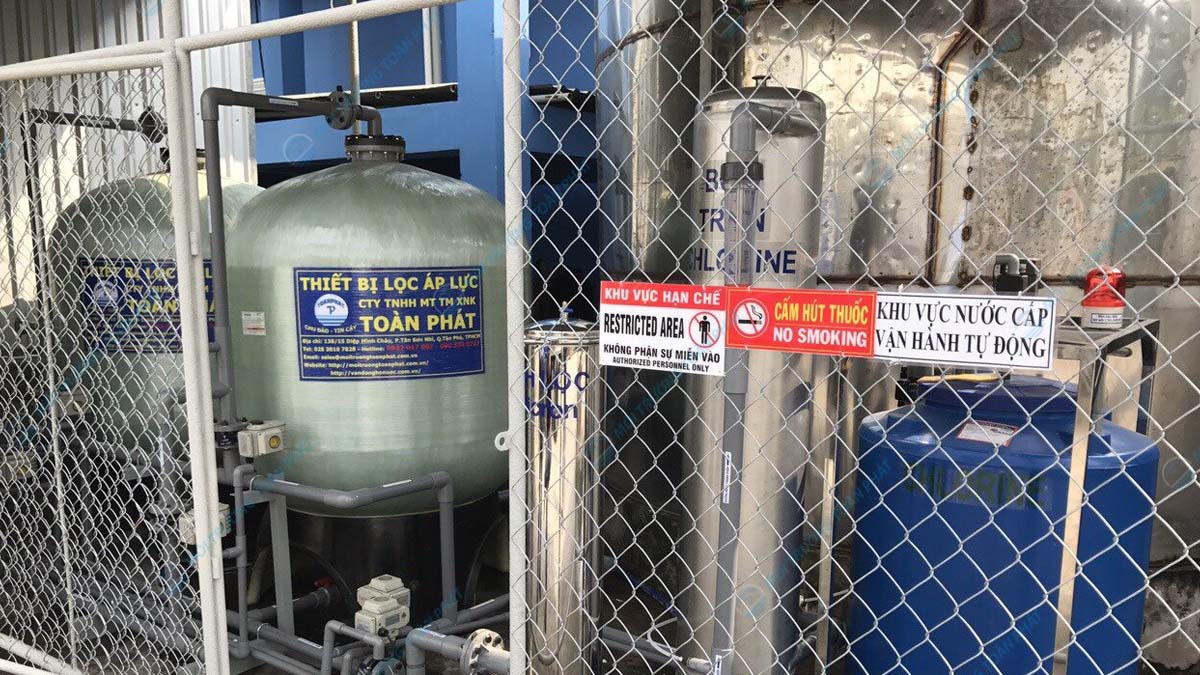 Hệ thống khử sắt cấp nước cho sản xuất nông sản tại Tiền Giang công suất 20m3/h