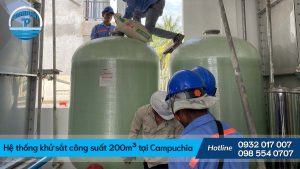 Hệ thống khử sắt công suất 200m3 tại Campuchia