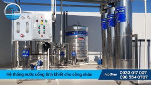 Hệ thống nước uống tinh khiết cho công nhân công suất 1000L/h tại Long An