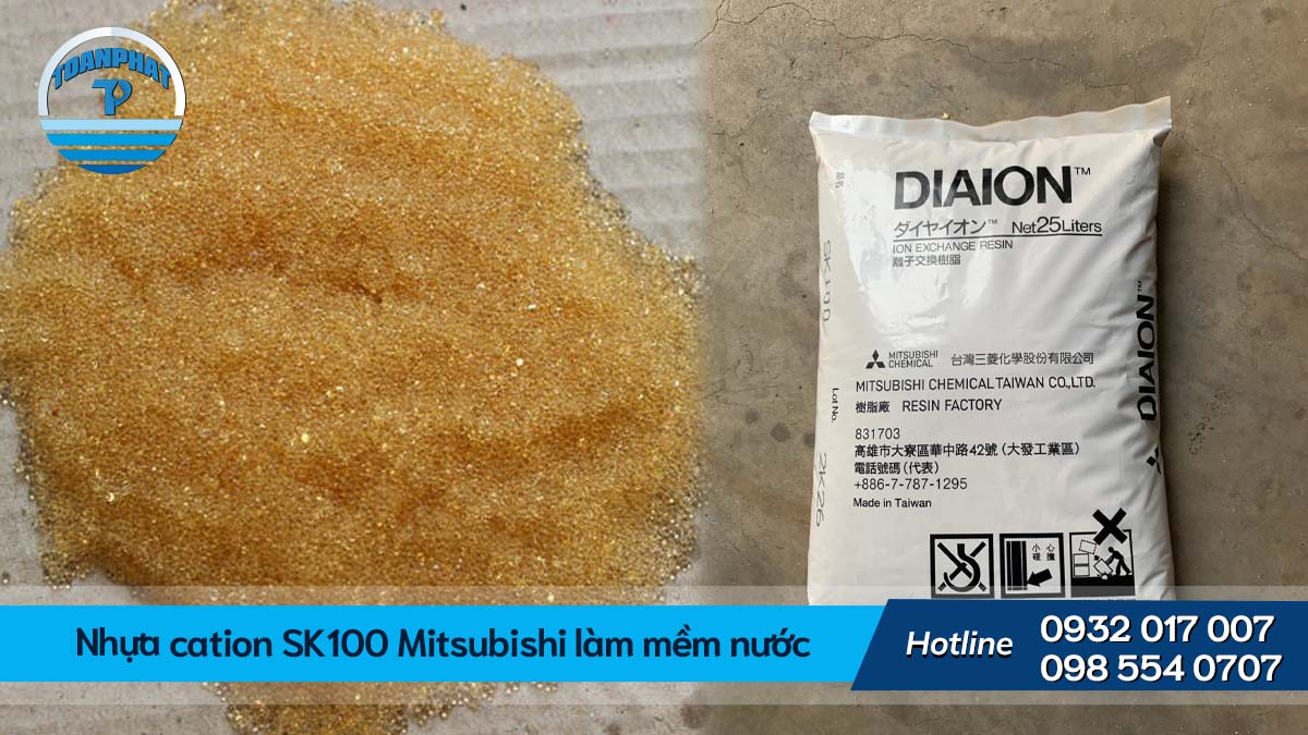 Nhựa cation SK100 Mitsubishi làm mềm nước