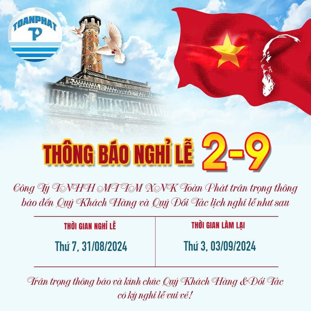 THÔNG BÁO NGHỈ LỄ QUỐC KHÁNH 02-09