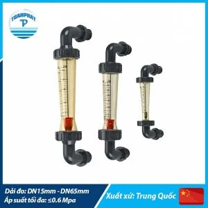 Lưu lượng kế dạng côn LZS-E/G nhựa nối ren góc 90 độ